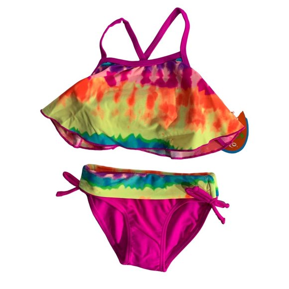 New Mini Tangerine Size 24 months GIrls Toddler Multicolor tye tie dye 2 pc swim - Picture 6 of 6